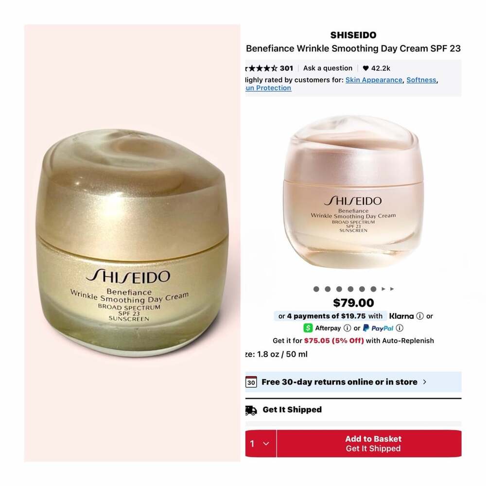 Shiseido Benefiance Wrinkle Smoothing Day Cream 1.8 Oz
